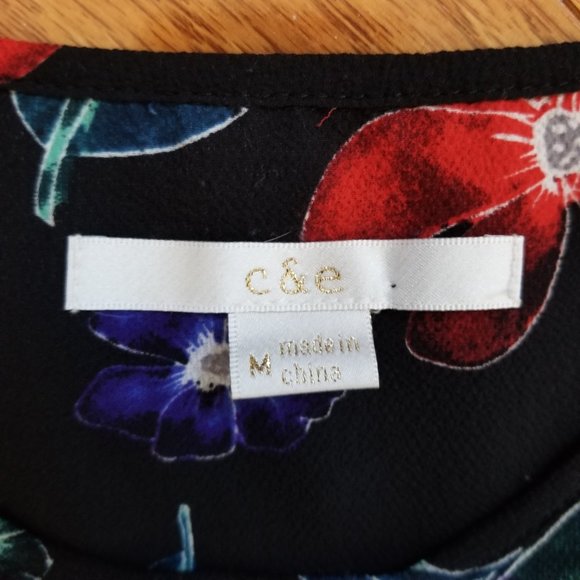 c & e floral tank blouse M - Picture 4 of 8